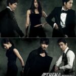 Six figures hold guns in moody action poster