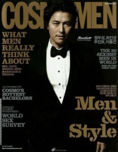 Man in tuxedo on men's style magazine cover