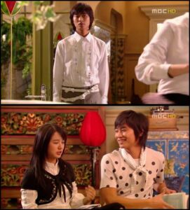 Split-screen: young man and smiling woman