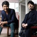 Two casually dressed men posing indoors