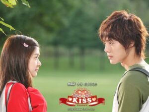 Korean drama poster with kiss logo