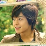 Smiling young man portrait with decorative border