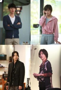 Collage of four people in casual outfits