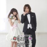 Bride in sneakers and groom in tuxedo