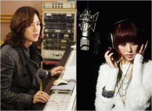 Recording studio: engineer and vocalist
