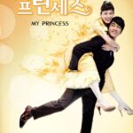 Romantic poster: man joyfully carrying woman