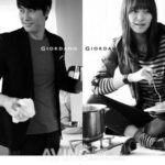 Two models cooking and eating on kitchen counter