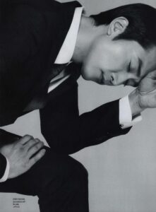 Black-and-white photo of man in suit