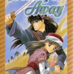 Manga cover: swordsman shielding girl in desert