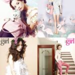 Pastel fashion collage with models, cat, flamingos