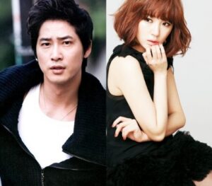 Side-by-side portraits of a man and woman