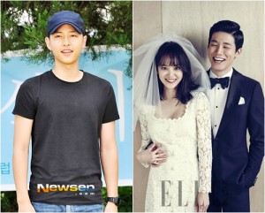 Two people: one casual, one in wedding attire.