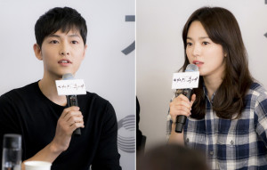 Actors speaking at a press conference.