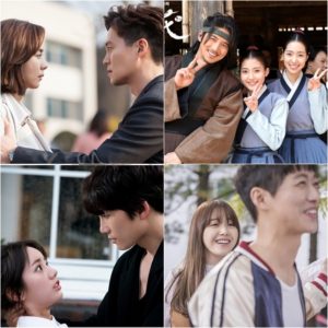 Four scenes from a romantic drama series.