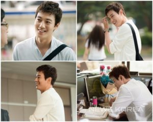 Smiling man in various casual settings.