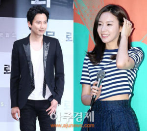 Two individuals at a public event.