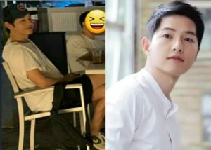 Two images of a young man posing.