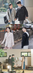 Couple enjoying moments together in various outfits.