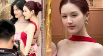 C-actress Zhao Lu Si Attends Brand Event Debuting Sleek Maroon Tinted Hair Look