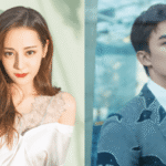 Woman and man posing in stylish outfits.