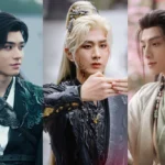 Three characters in traditional fantasy costumes.